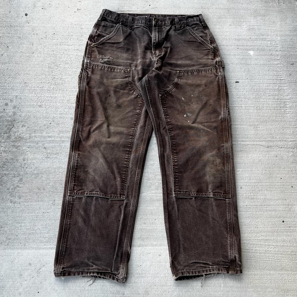 Carhartt faded brown double knee work wear carpenter pants